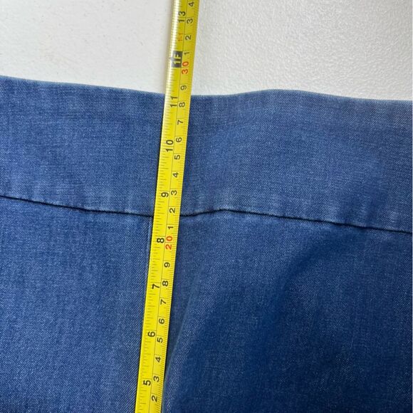 Boston Proper Blue Denim Cropped Jeggings Side Zip Skinny Jeans Women Size 14 - Picture 12 of 13